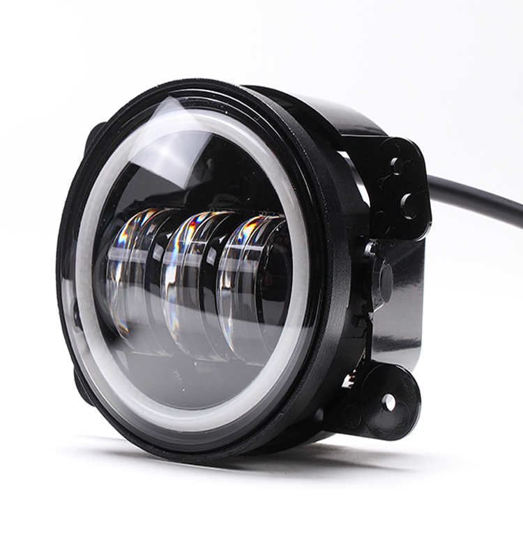 4Inch 3leds Round Led driving Fog Light jeep Headlight 30W Projector lens With DRL halo angel eye led fog light for offroad