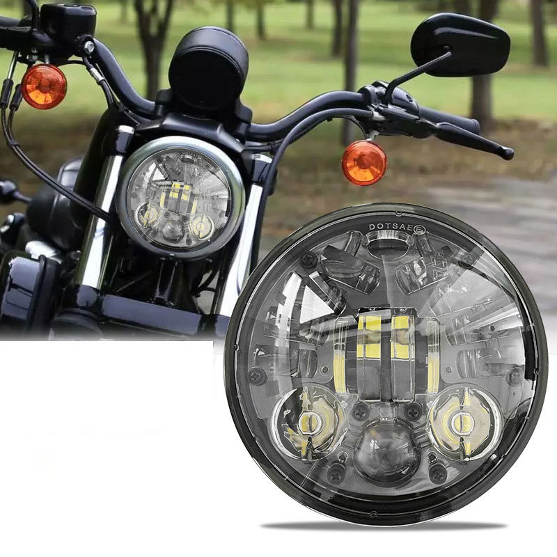 Motorcycle 5.75Inch Round 70w LED Headlights  Round H4 LED Motorcycle Headlight with High Low Beam Motorcycle LED Headlight