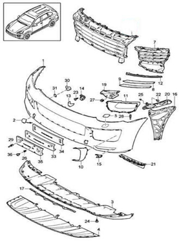 95850521752 958505683509B9 Front Bumper Body Part Complete Bodykit For Porsche Cayenne Turbo Style 2015 2016 2017