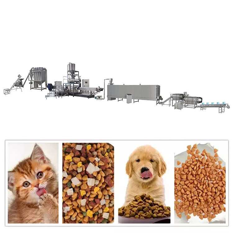 Large capacity 100kg/h-6t/h fully automatic dog cat pet food processing machine extruder equipment plant line