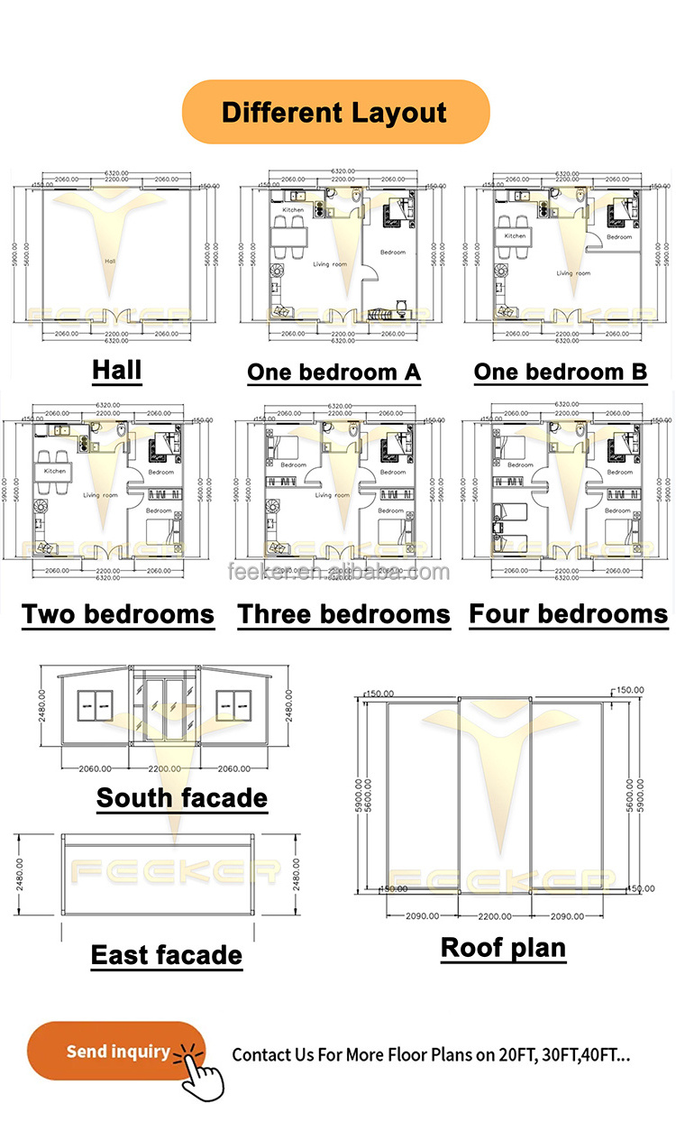 Low Cost Modern Prefabricated Homes With Roll Up Door And Cold Storage In China