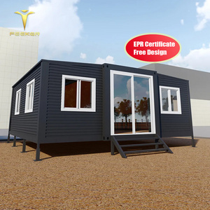 luxury living Prefab House 3 Bedroom modular container expandable homes prefab steel 20ft 40ft Expandable Container House Office