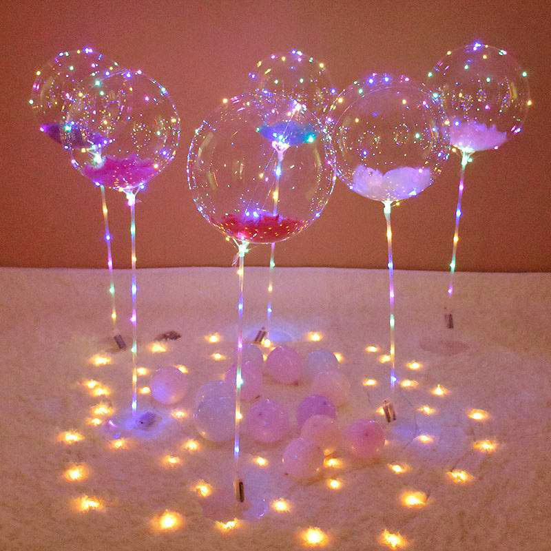 Cake Topper Acrylic In A Gift Party Wedding Great Led Balloon Light Up Transparent Balloons Rose Bouquet Bobo Ball