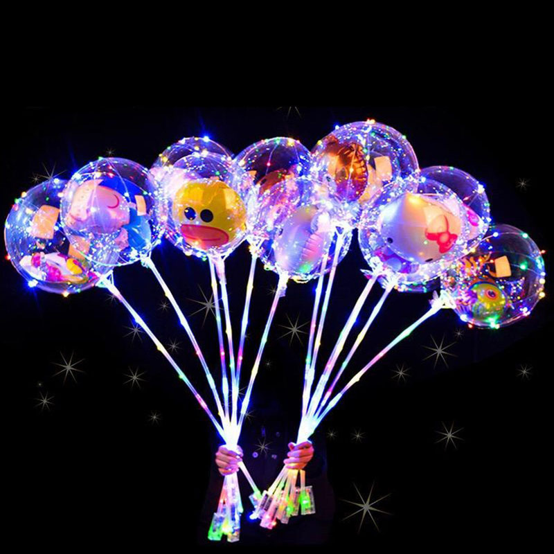 Cake Topper Acrylic In A Gift Party Wedding Great Led Balloon Light Up Transparent Balloons Rose Bouquet Bobo Ball