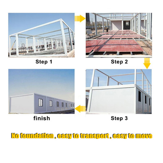 Garanny Flat House Foldable Buildings Folding Container Garden Glass Frame Houses Steel Mobile House for Living Office