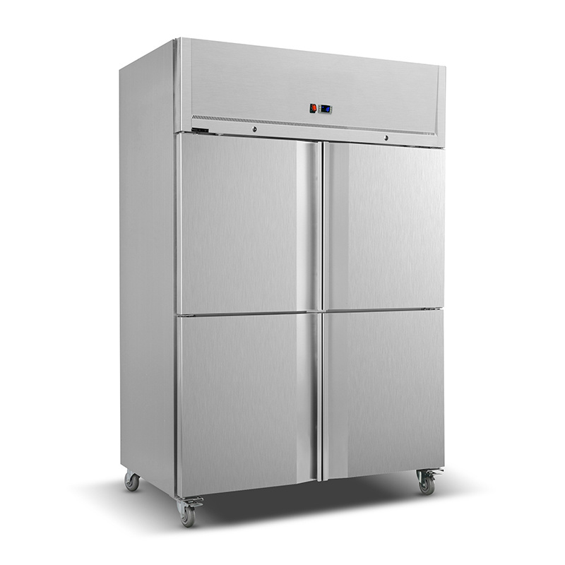 Feelart Upright Chiller Industrial Stainless Steel 4-Door Refrigerator Freezer at Good Price New Condition with 4 Half Doors