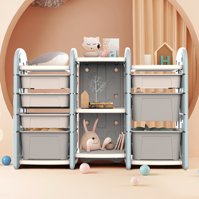 Custom Baby Indoor Furniture Corner Cupboard Kids Storage Box Small Book Shelf Children Toys Storage Cabinet Rack Drawer Plastic