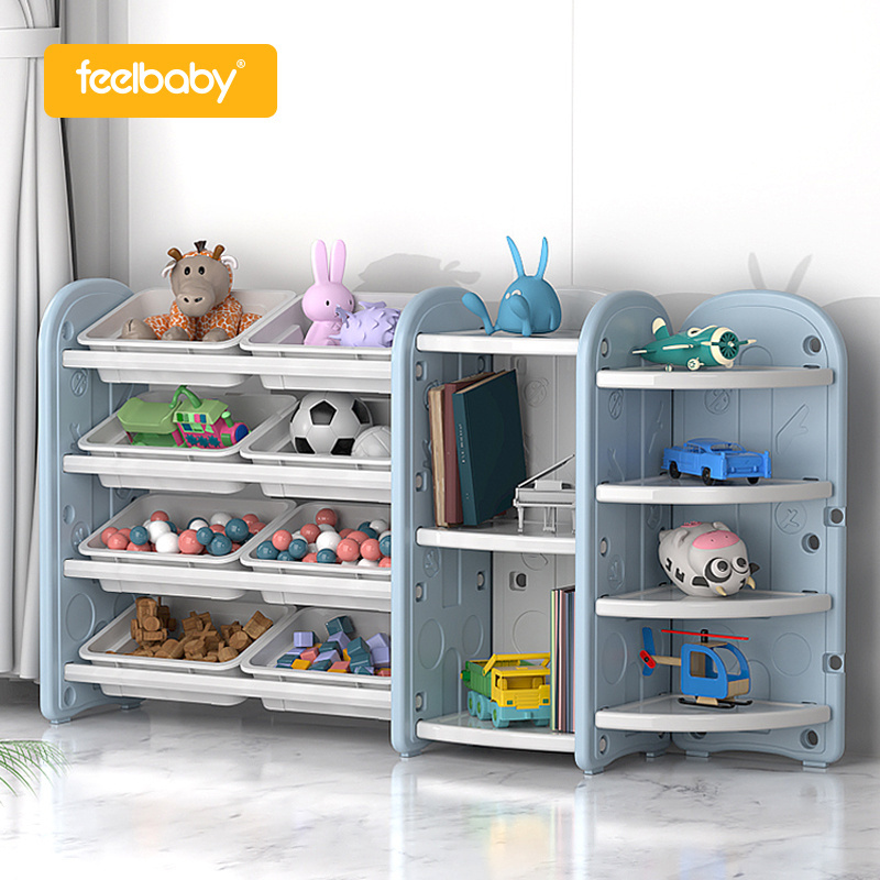 Custom Baby Indoor Furniture Corner Cupboard Kids Storage Box Small Book Shelf Children Toys Storage Cabinet Rack Drawer Plastic