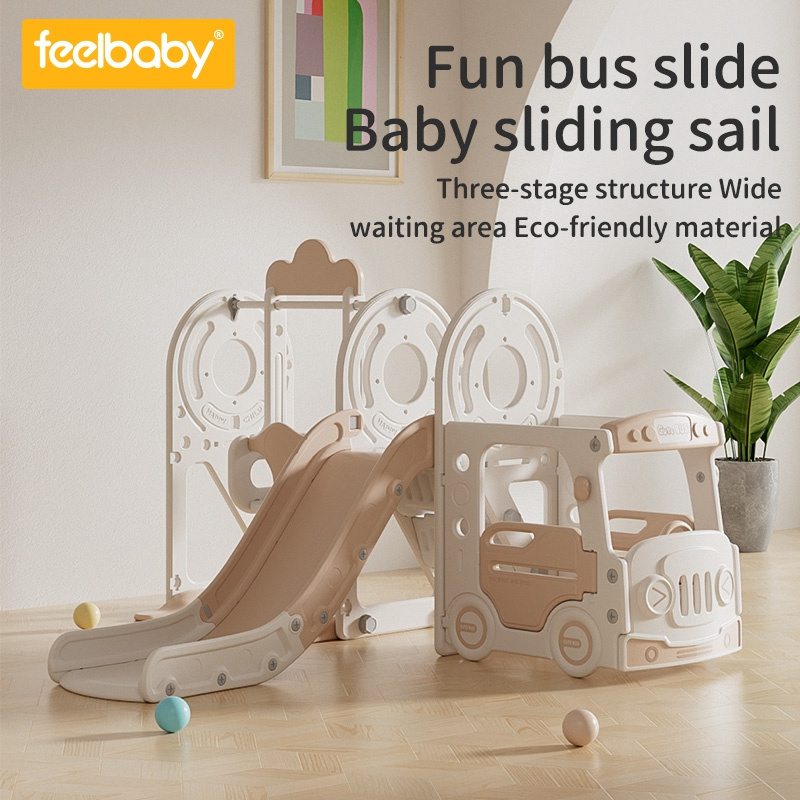 Feelbaby Indoor  Playground Good-looking Kids Car Style Baby Toy Plastic  Slide For Kids