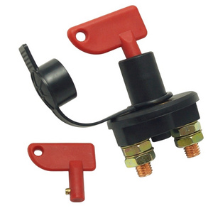 Auto Truck Boat Battery Isolator Disconnect Cut Off Power Kill Switch with Removable 2-Key DC12V/24V