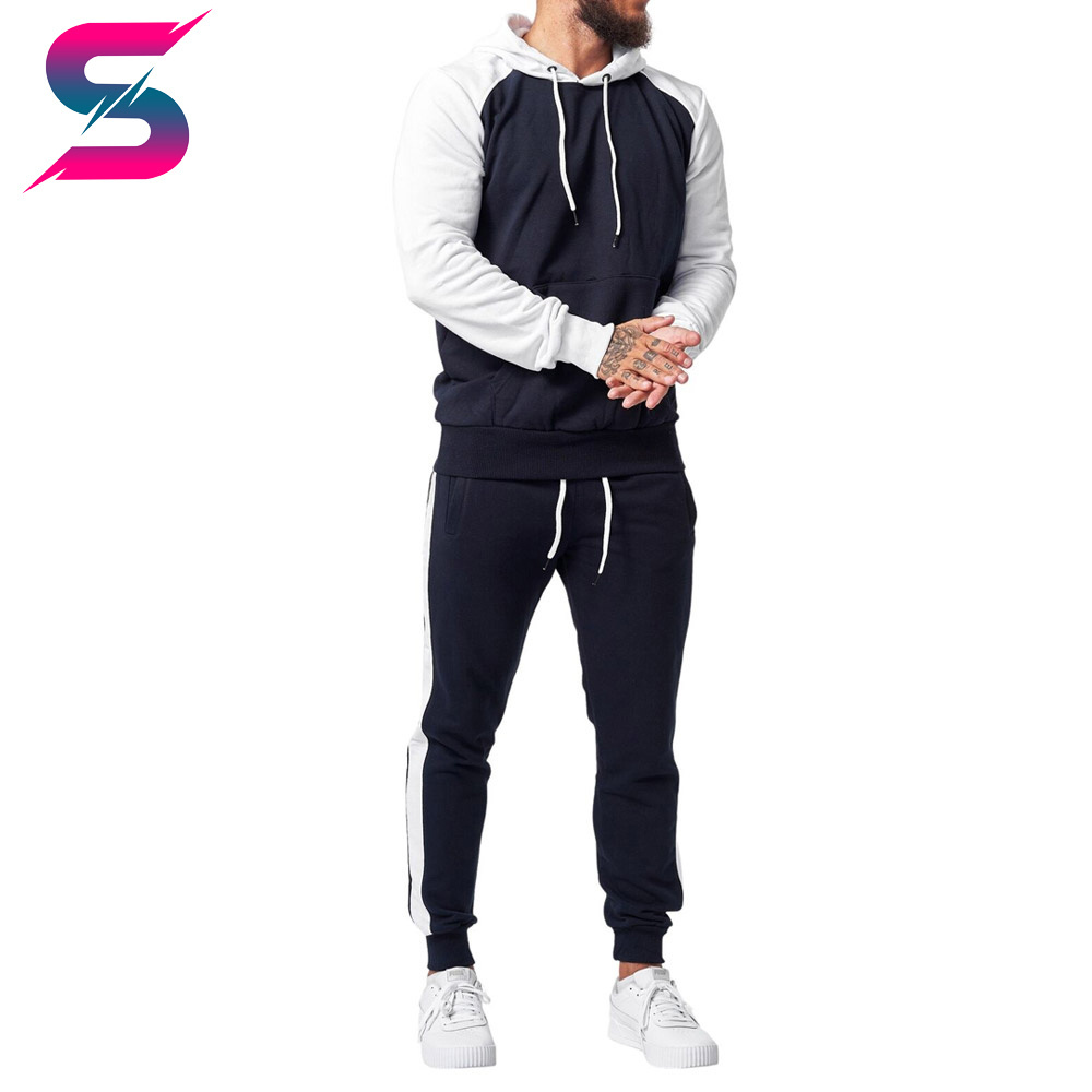 Pullover Style Blue And White Contrast Color Men Outer Wear Best Selling Jogging Wear Tracksuits BY Survival Sports Wear