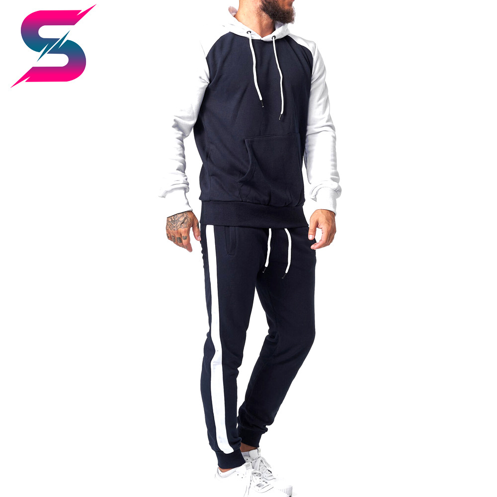 Pullover Style Blue And White Contrast Color Men Outer Wear Best Selling Jogging Wear Tracksuits BY Survival Sports Wear