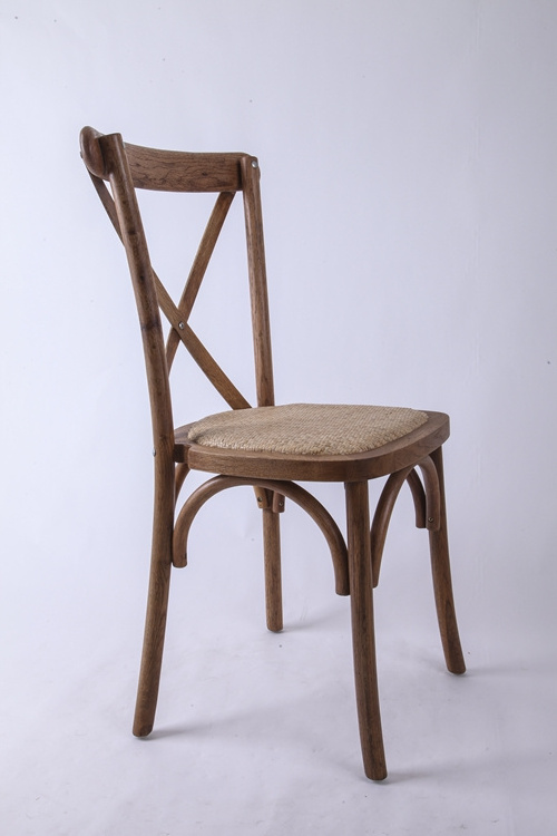 Wholesale Industrial Unique new Design Restaurant Cafe fruit wood cross back Chair for all kinds of event