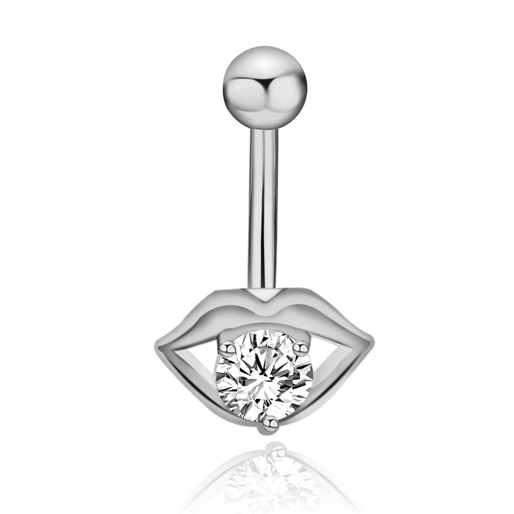 2020 New Arrival Stainless Steel Sexy Piercing Navel Nail Belly Ring Crystal Flower Heart Belly Button Rings