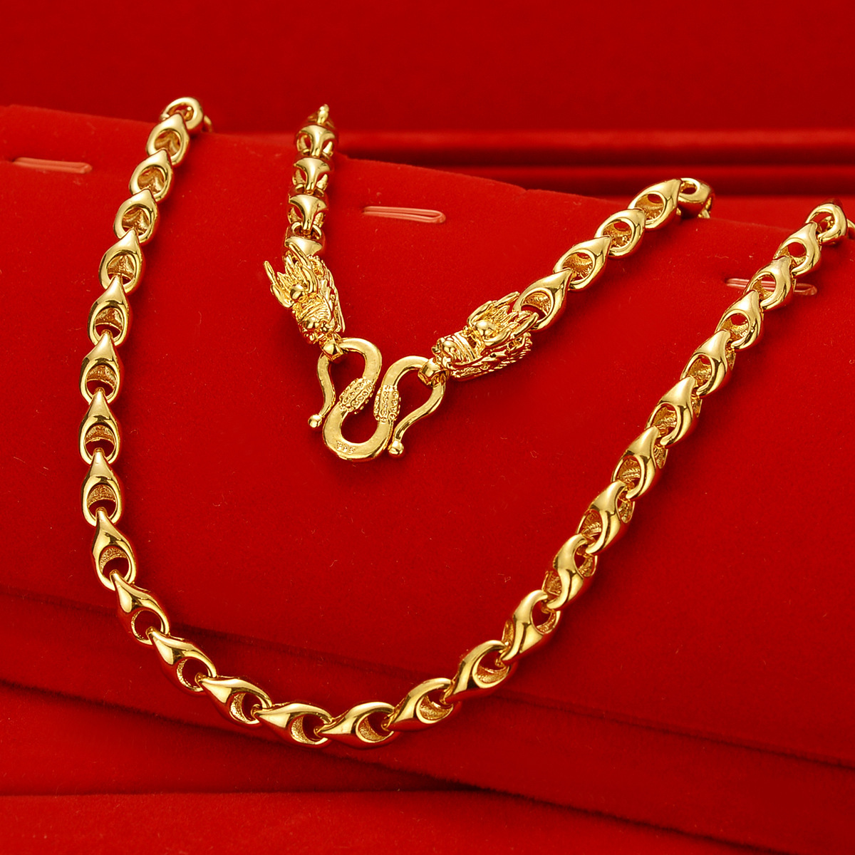 2021 Fashion Vietnam 24K Gold Plated Men Necklace Luxury Dragon Chain Gold Necklace Jewelry