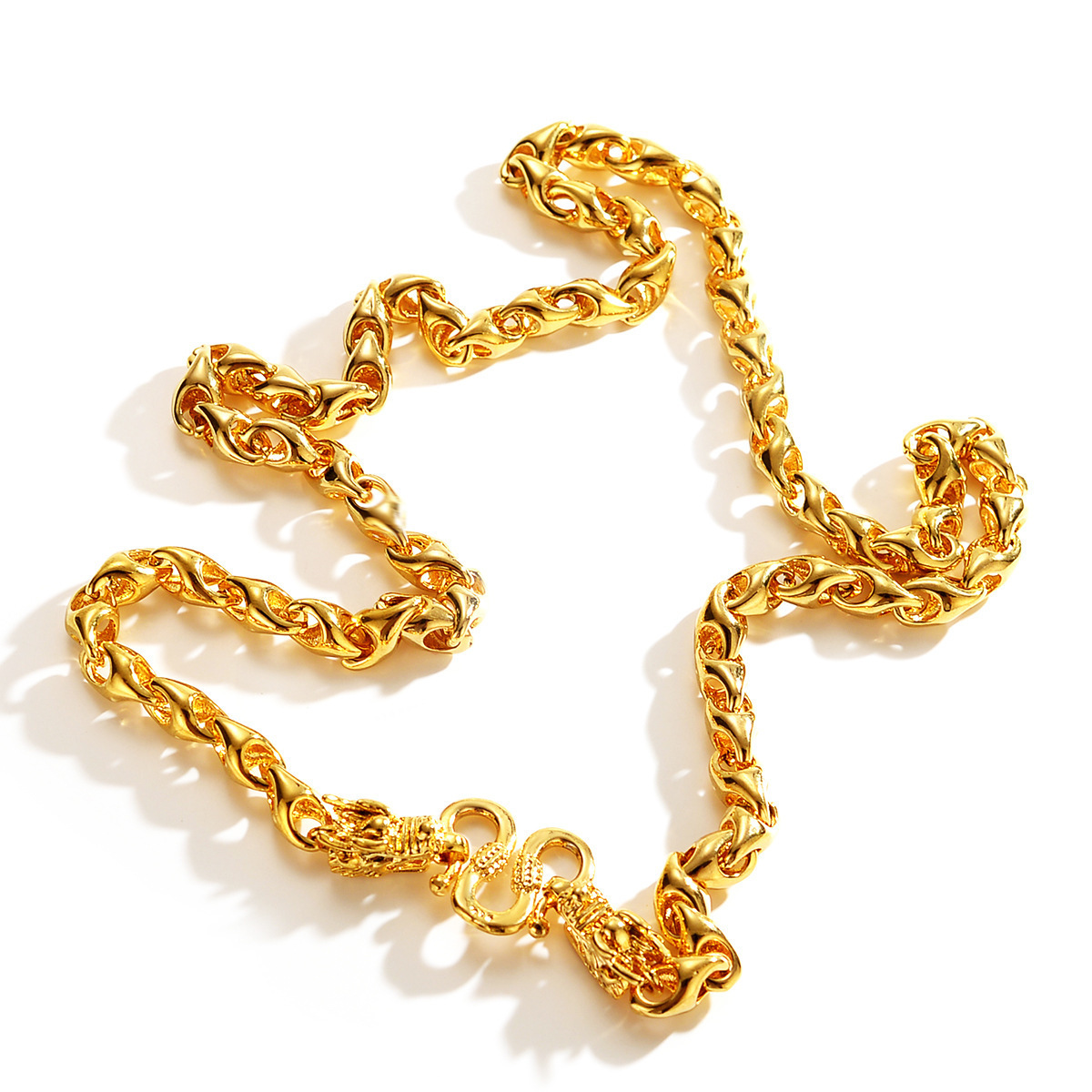 2021 Fashion Vietnam 24K Gold Plated Men Necklace Luxury Dragon Chain Gold Necklace Jewelry