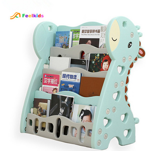 Preschool educational indoor bookshelf toys children daycare furniture plastic book shelf