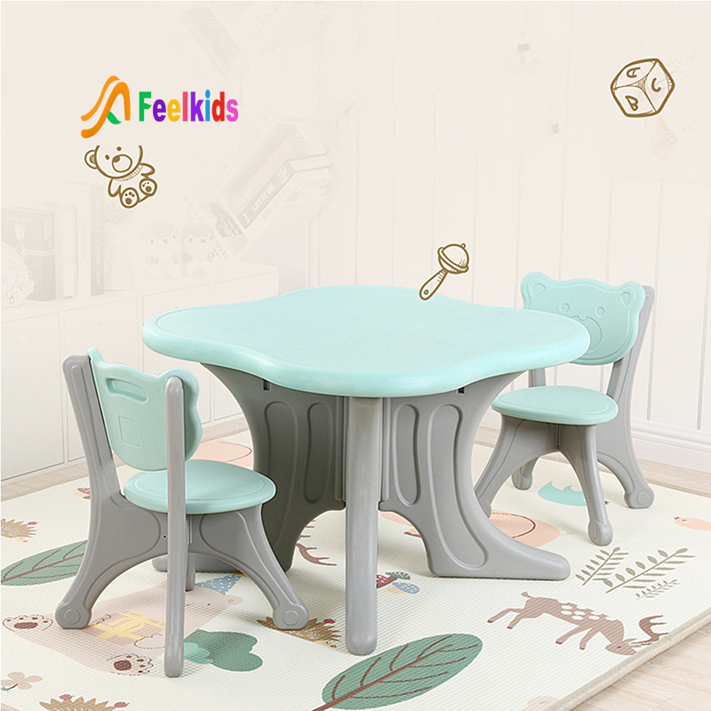 Feelkids Retractable Plastic Single Furniture Study Desk And Chair Table With Drawer For Kids