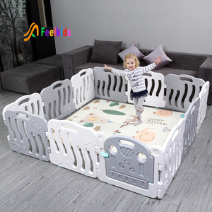 Feelkids Plastic Trend Big Size Luxure Foldable Adult Baby Playpen Easy To Carry Care Fence For Babies And Kids