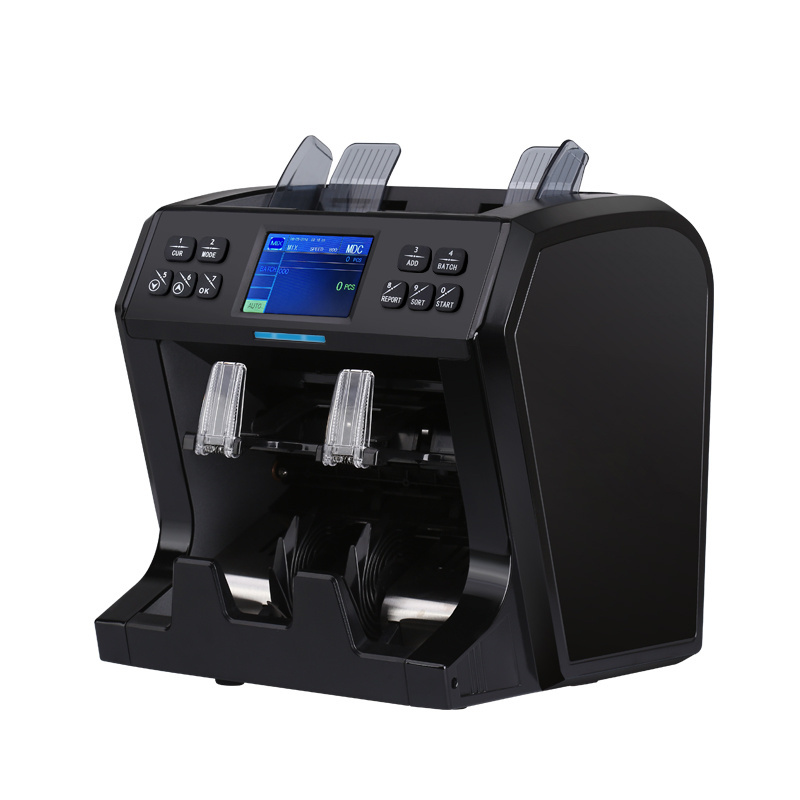 portable 2 CIS Fake Mix Value Cash Counting Machine with printer for bank banknote sorter machine bill counter