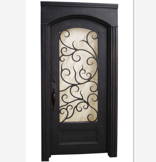 full radius arch top wrought iron single door FS-094