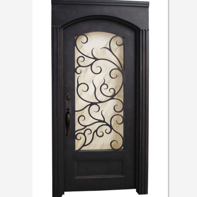 full radius arch top wrought iron single door FS-094