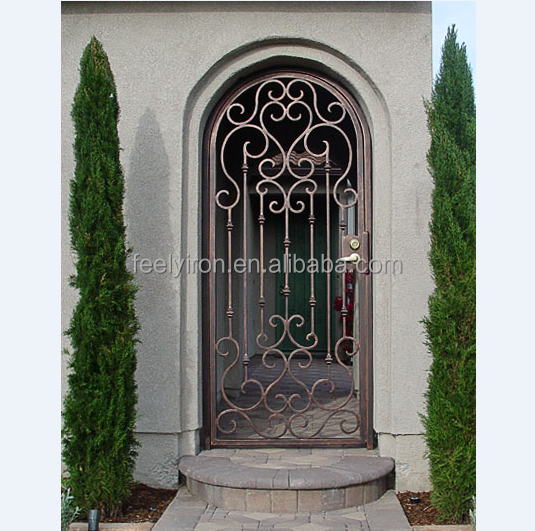 Full Radius Wine Cellar Wrought Iron Door FS-116