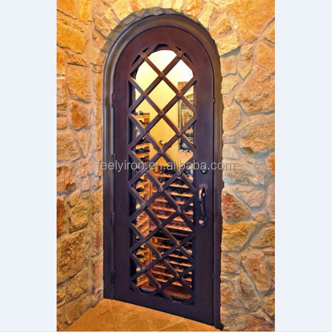 Full Radius Wine Cellar Wrought Iron Door FS-116