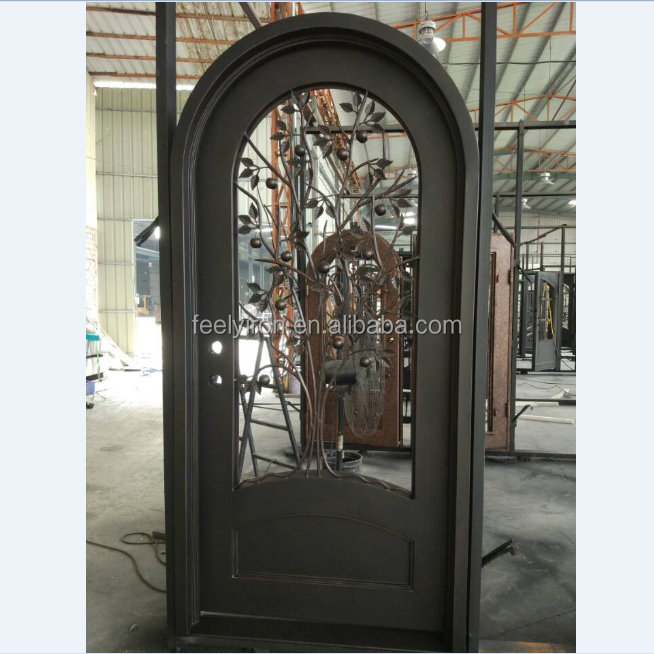 Full Radius Wine Cellar Wrought Iron Door FS-116