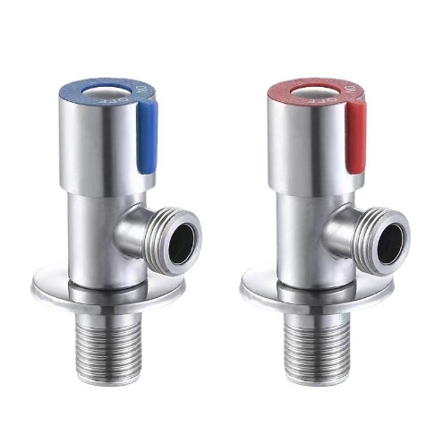 kitchen bathroom  water control faucet accessories 304 stainless steel brush cold hot angle valve  ss stop valve G1/2 thread