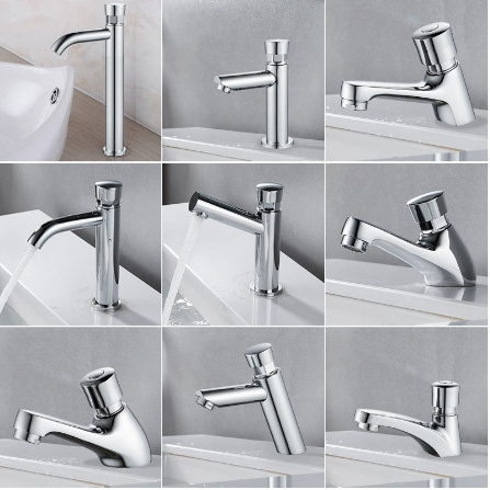 Water saving time delay lavatory faucet Grifo de retardo valve