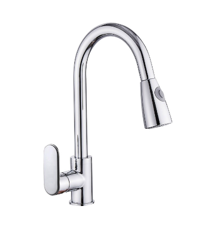 Led brass kitchen pull out faucet 3 colors changed at different temperature