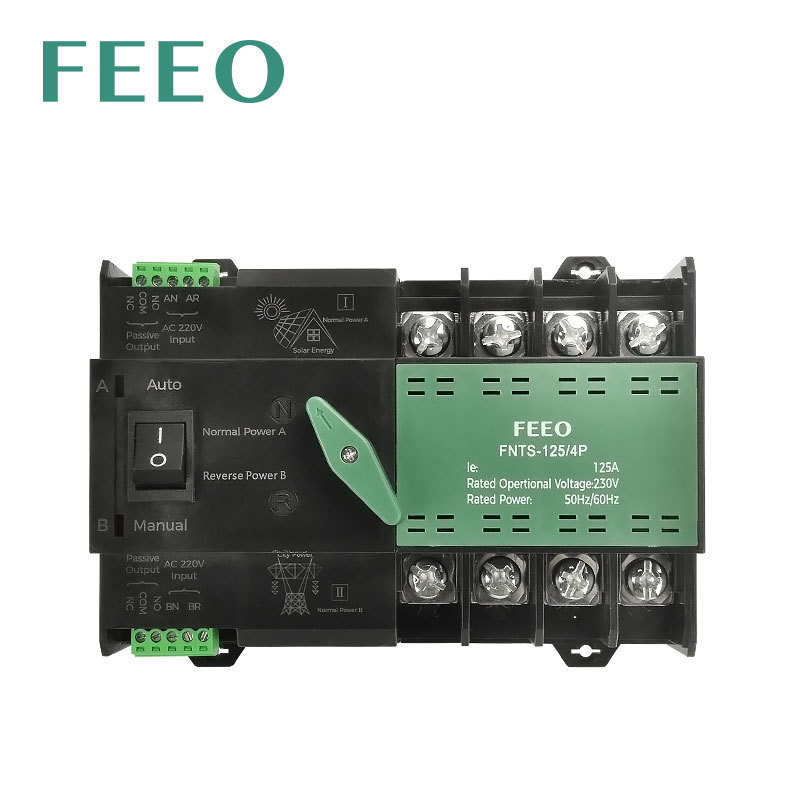 FEEO  FNTS-125 4P 160A ATS controller dual power diesel generator part ac 4 phase Automatic Transfer Switch for Generator