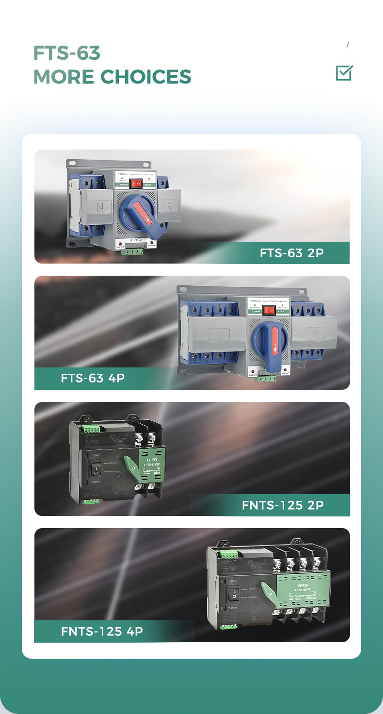 Generator Change Over Switch 4P ATS Dual Power Automatic Transfer Switch