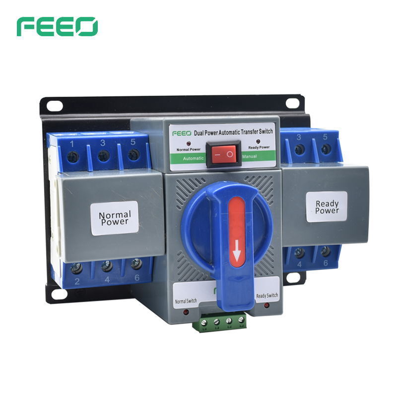 AC circuit 2P/3P/4P 63A 400V  dual power automatic transfer switch single phase triple phase changeover switch