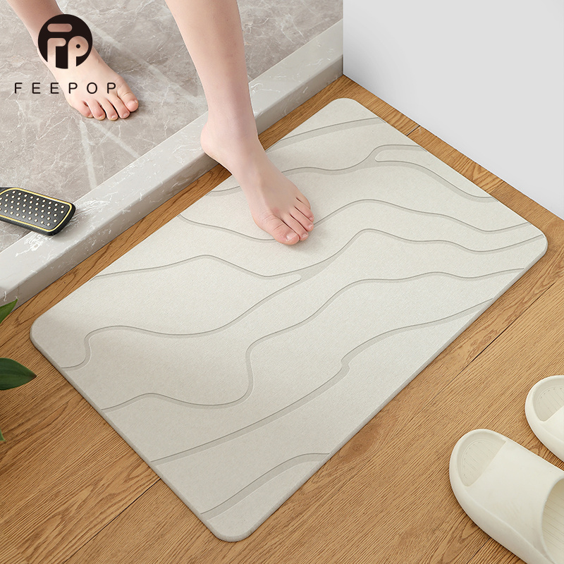 FEEPOP Antislip Diatomaceous Earth Mat Fast Drying Stone Absorbent Floor Mat