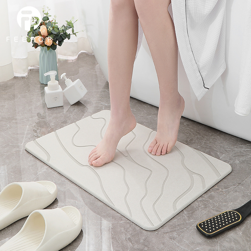 FEEPOP Antislip Diatomaceous Earth Mat Fast Drying Stone Absorbent Floor Mat