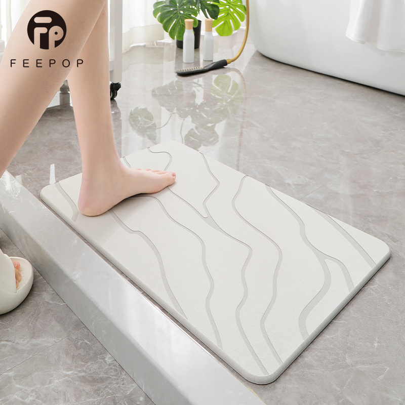 FEEPOP Antislip Diatomaceous Earth Mat Fast Drying Stone Absorbent Floor Mat