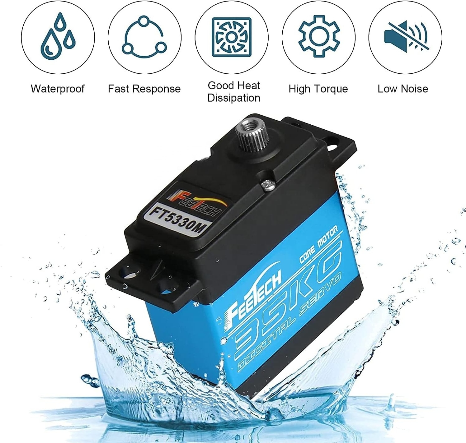 35KG 180 degree High Torque Metal Gear Core Motor Waterproof Digital Servo With 25T Servo Arm For Robotic DIY RC Car Boat Plane