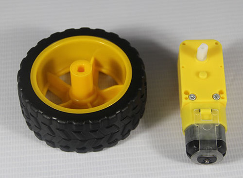 Plastic Tire Wheels + DC Motor Gear Box  For DIY Smart RC Robot Car