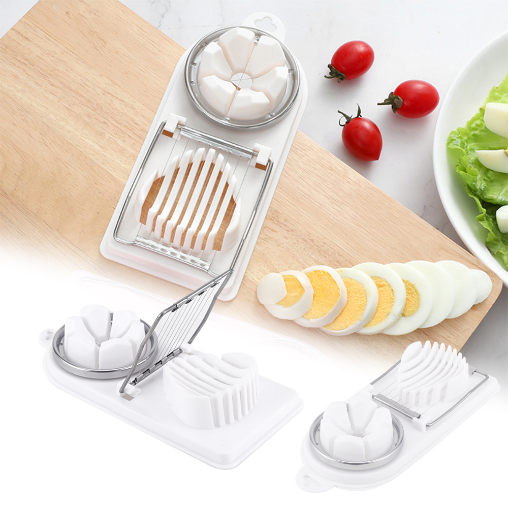 kitchen accessories stainless steel metal egg slicer cutter for boiled eggs