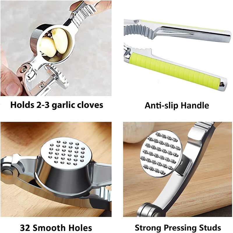 kitchen gadgets Zinc Alloy stainless steel Peeler 2 in 1 garlic press Garlic Press Crusher