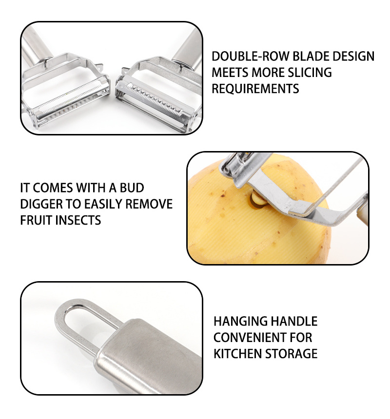 kitchen gadgets multi-purpose stainless steel Julienne Peeler Vegetable carrot potato paring peeler for kitchen