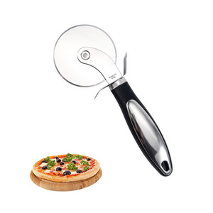 kitchen accessories custom stainless steel roller divider wheel blade knife round pizza cutter slicer with handle