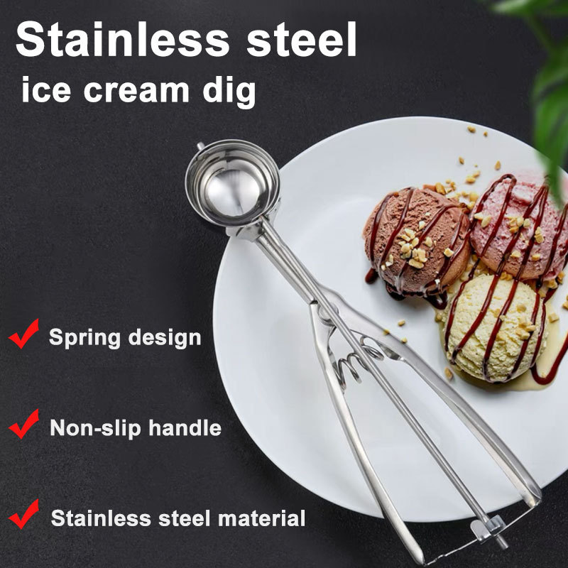 304 Cookies Ball ice cream scoop stainless steel ice scoop spoon with Trigger