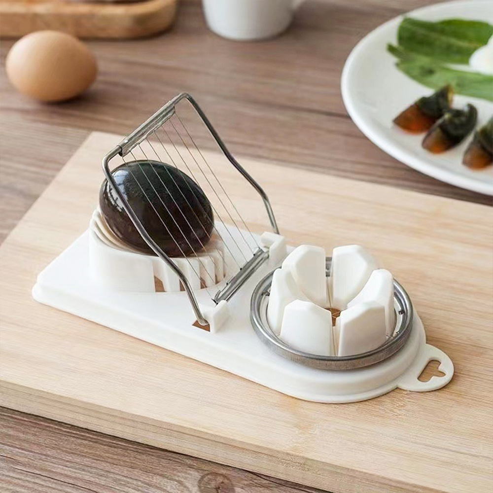 kitchen accessories stainless steel metal egg slicer cutter for boiled eggs