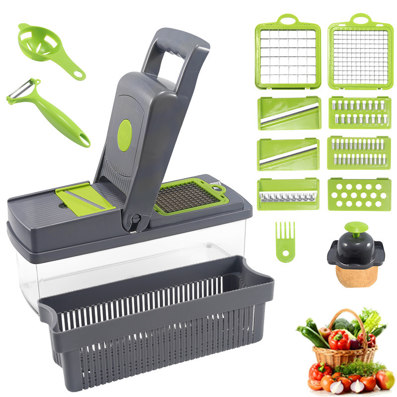 multifunctional manual mandoline 12 in 1 food fullstar vegetable dicer onion slicer and veggie chopper