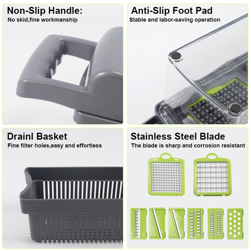 multifunctional manual mandoline 12 in 1 food fullstar vegetable dicer onion slicer and veggie chopper