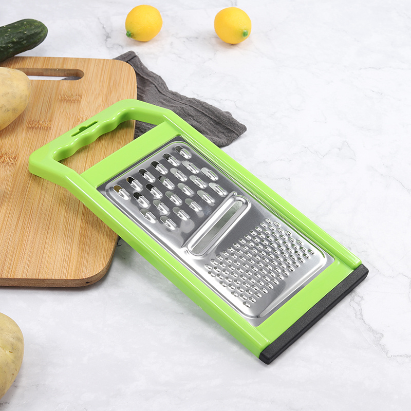 Stainless Steel 3 in 1 manual Vegetable Grater Cheese Shredder Flat Cheese Grater with Handle