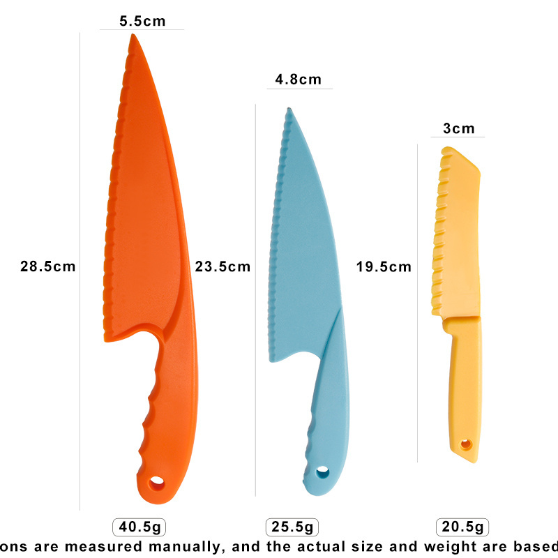 3 pcs plastic Children fruit knife set Cooking Chef knife Fruits and vegetables Cutting Knife